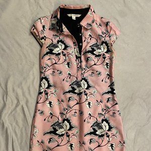 DVF Pink Toile Mini Dress, Size 4